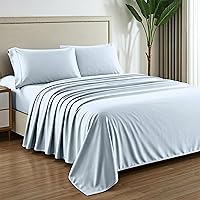 Vista 53 de Mayfair Linen Sábanas de 100% algodón egipcio tamaño individual, juego de sábanas de 1000 hilos de algodón egipcio, 3 piezas (blanco) con bolsillo