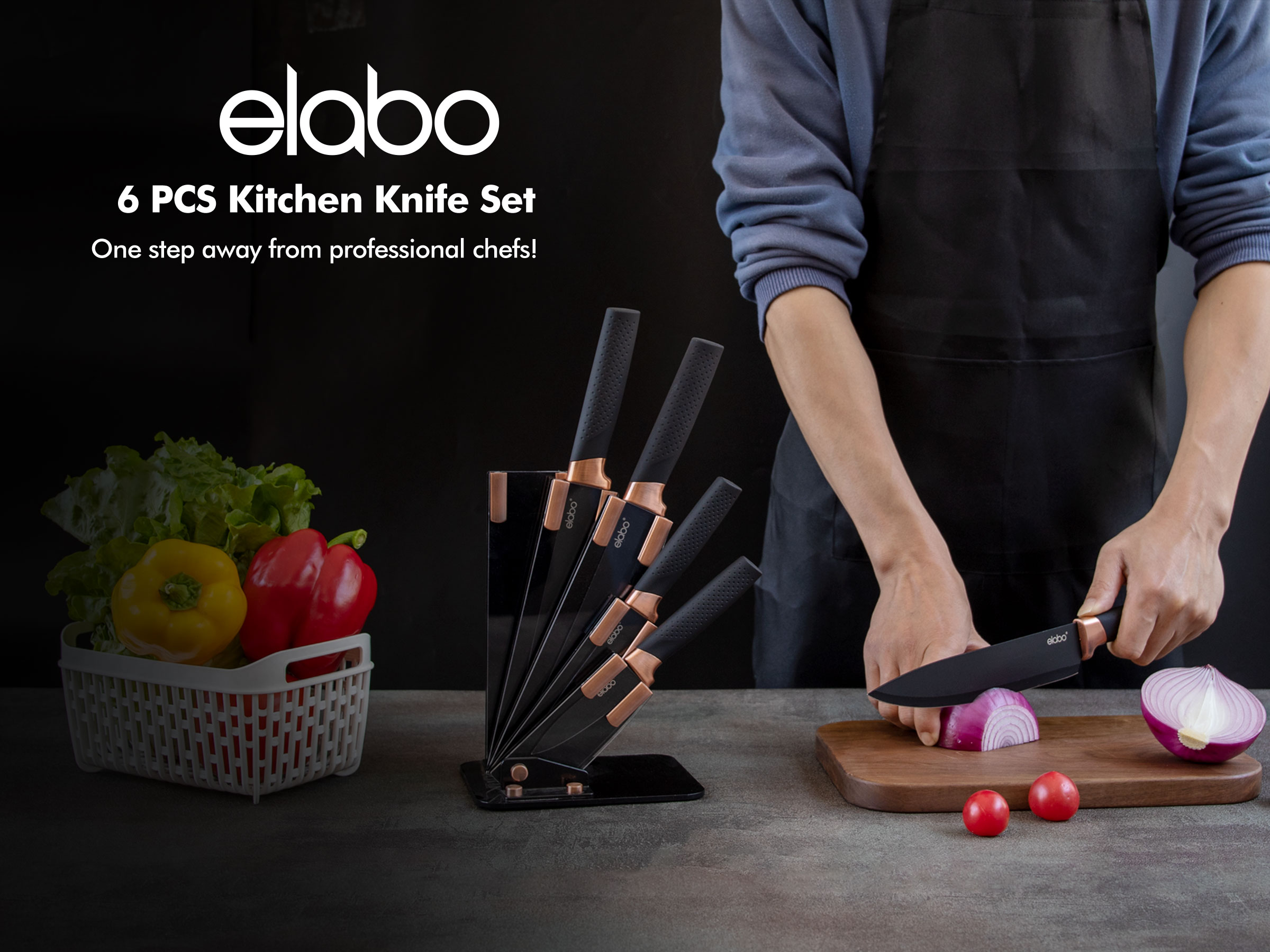 elabo 5点セット Amazon.com: elabo 6 Piece Kitchen Knife Set – Premium Stainless