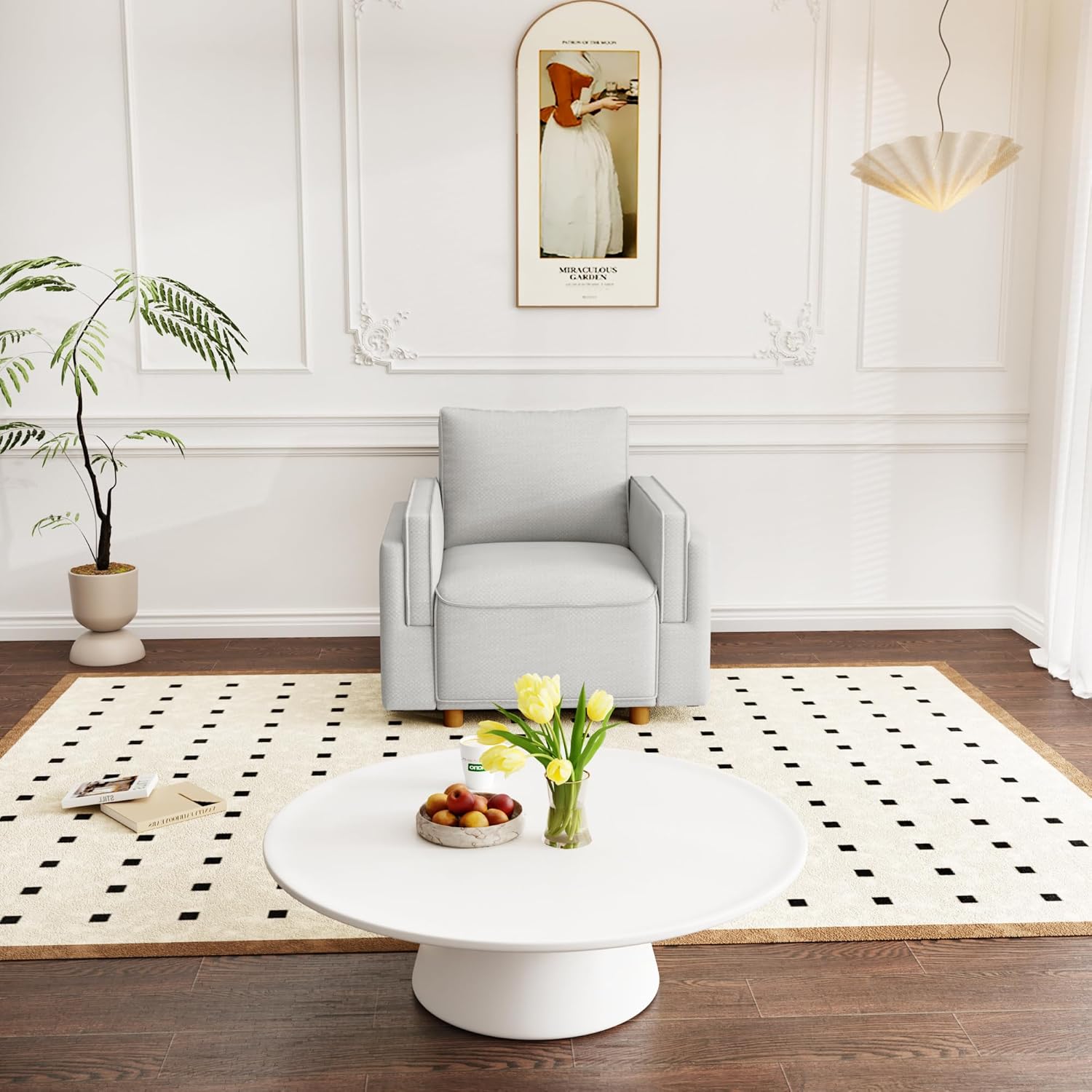 SILKIR Sectional Couches for Living Room Modular Couch Loveseat Sofa with Wooden Legs Comfy Sofa for Apartment,Bedroom,Office, Grey