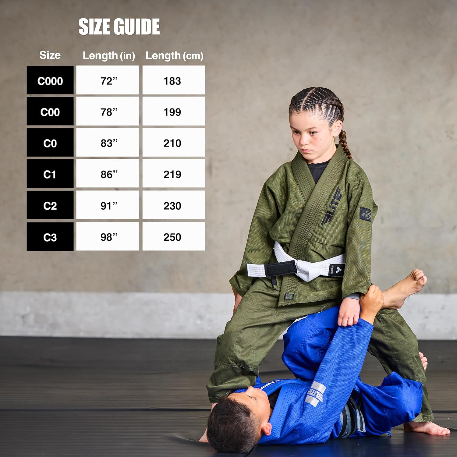 Elite Sports Kids Brazilian Jiu Jitsu Belts Preshurunk Martial Arts Youth BJJ Belts for Girls & Boys with BJJ Ranking Stripes - Image 4