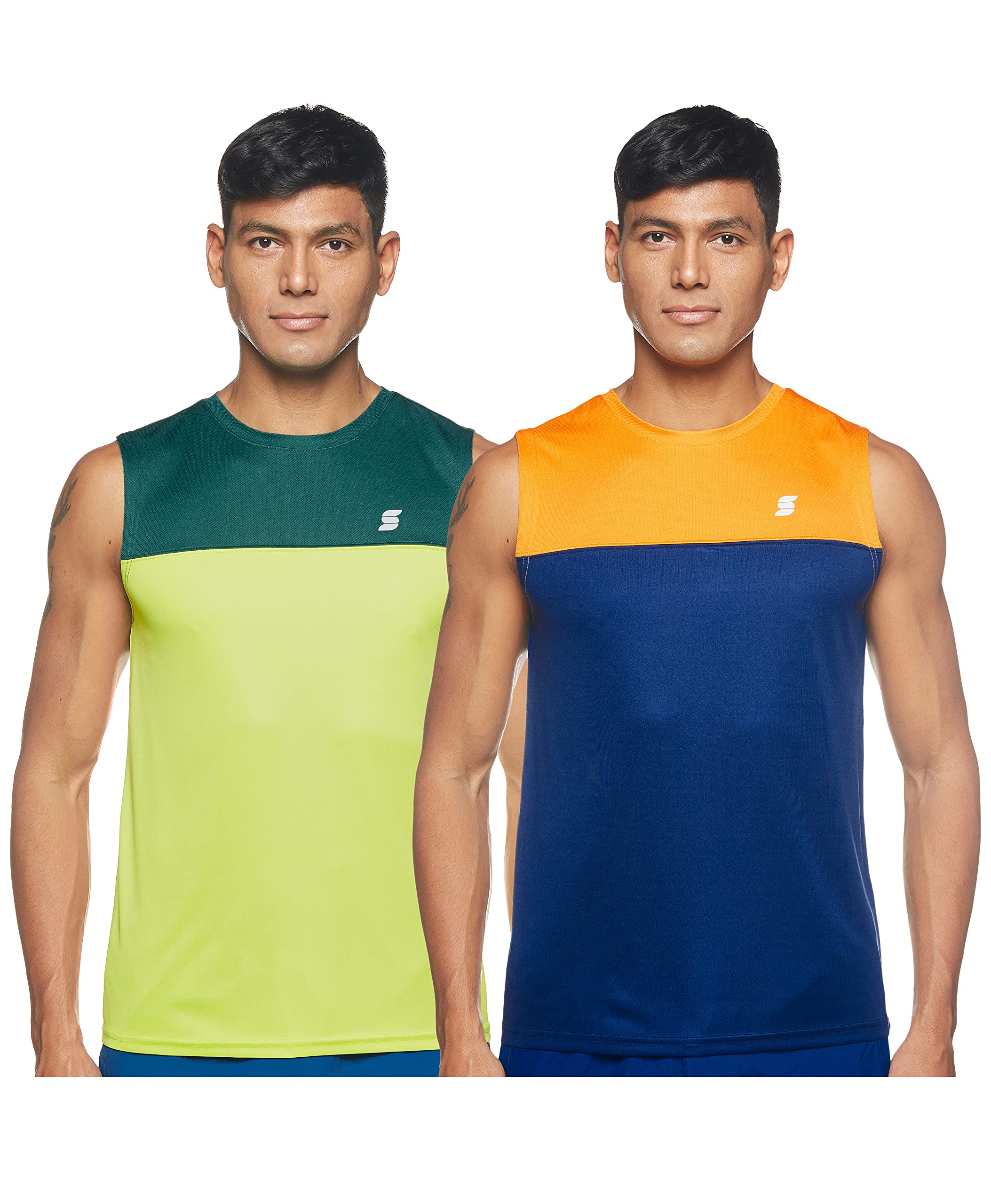 Amazon Brand - Symactive Men's Solid Regular Fit Sleeveless Sports T-Shirt