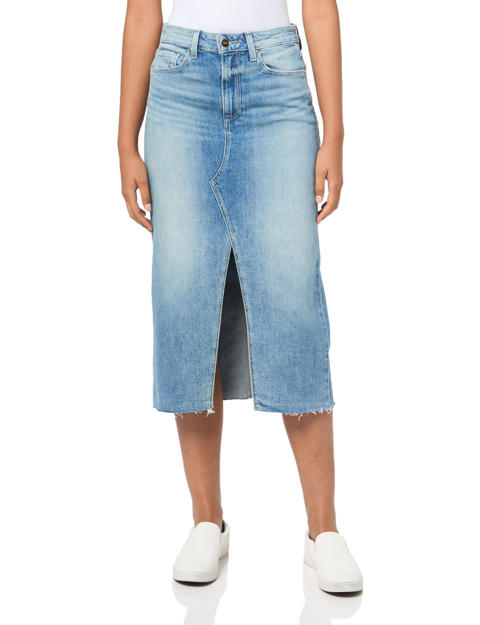 PAIGE Women's Meadow Midi Skirt Front Slit