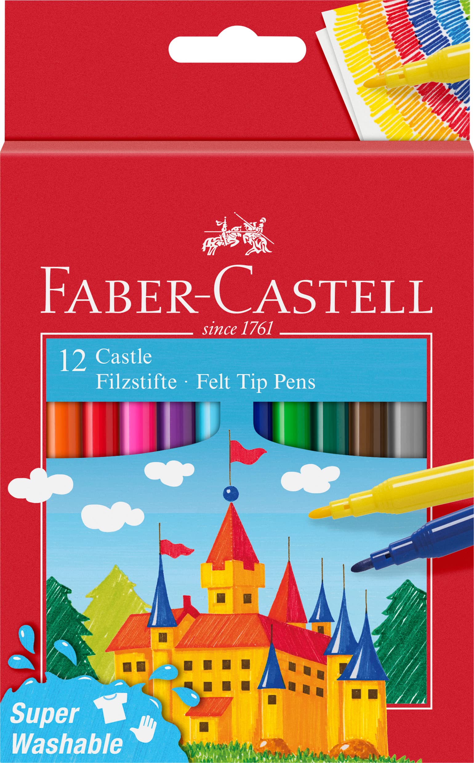 FABER-CASTELL 554201 - Filzstift Castle, 12er Kartonetui