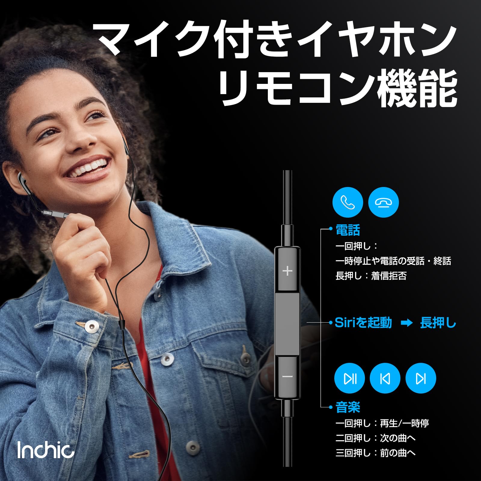 イヤホン 有線 マイク付き インナーイヤー型 通話対応 Amazon.co.jp: イヤホン 有線 マイク付き イヤホンマイク 有線イヤホン