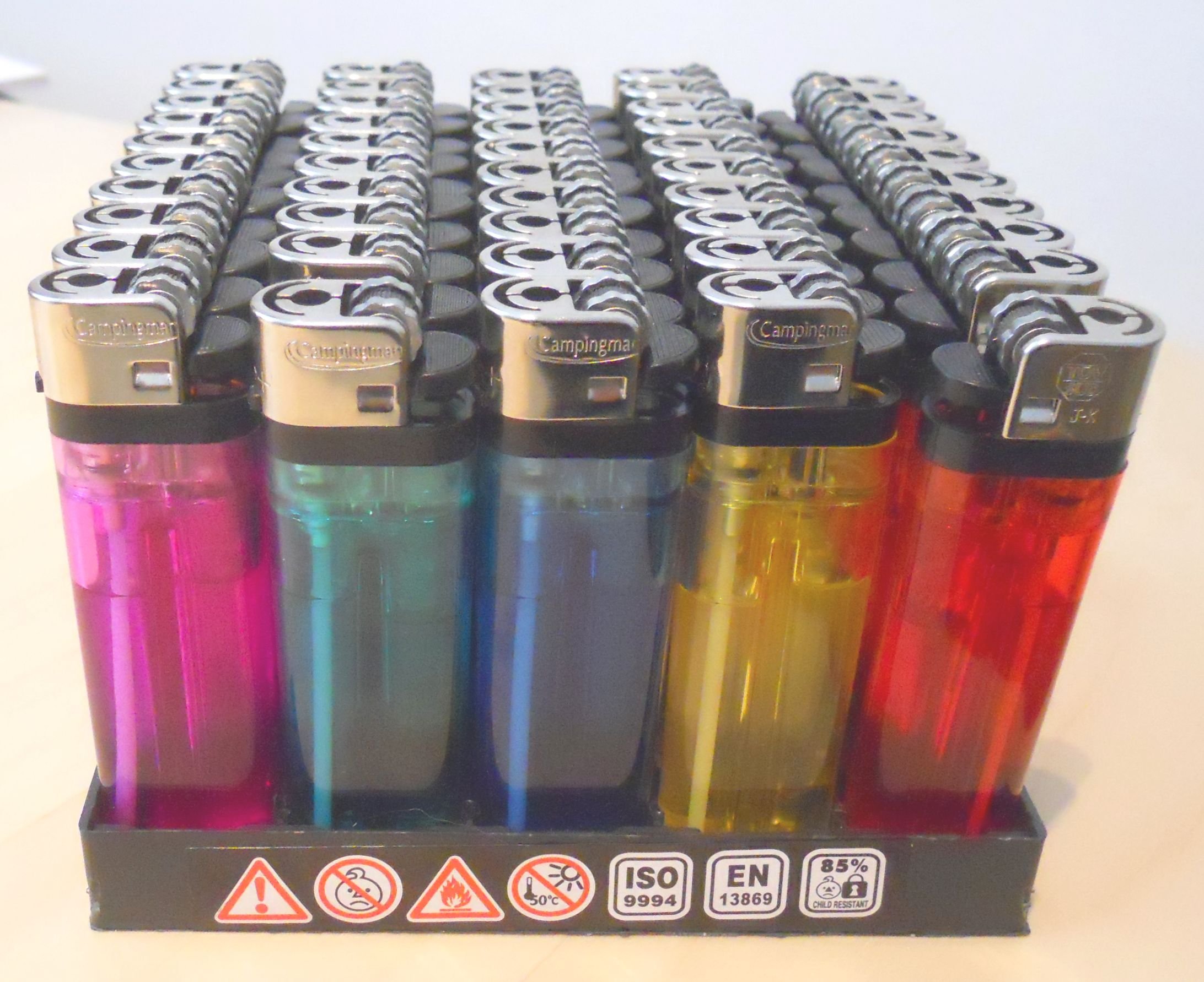 LUX Einwegfeuerzeug 50er Pack - Transparent Mit Füllstandsanzeige