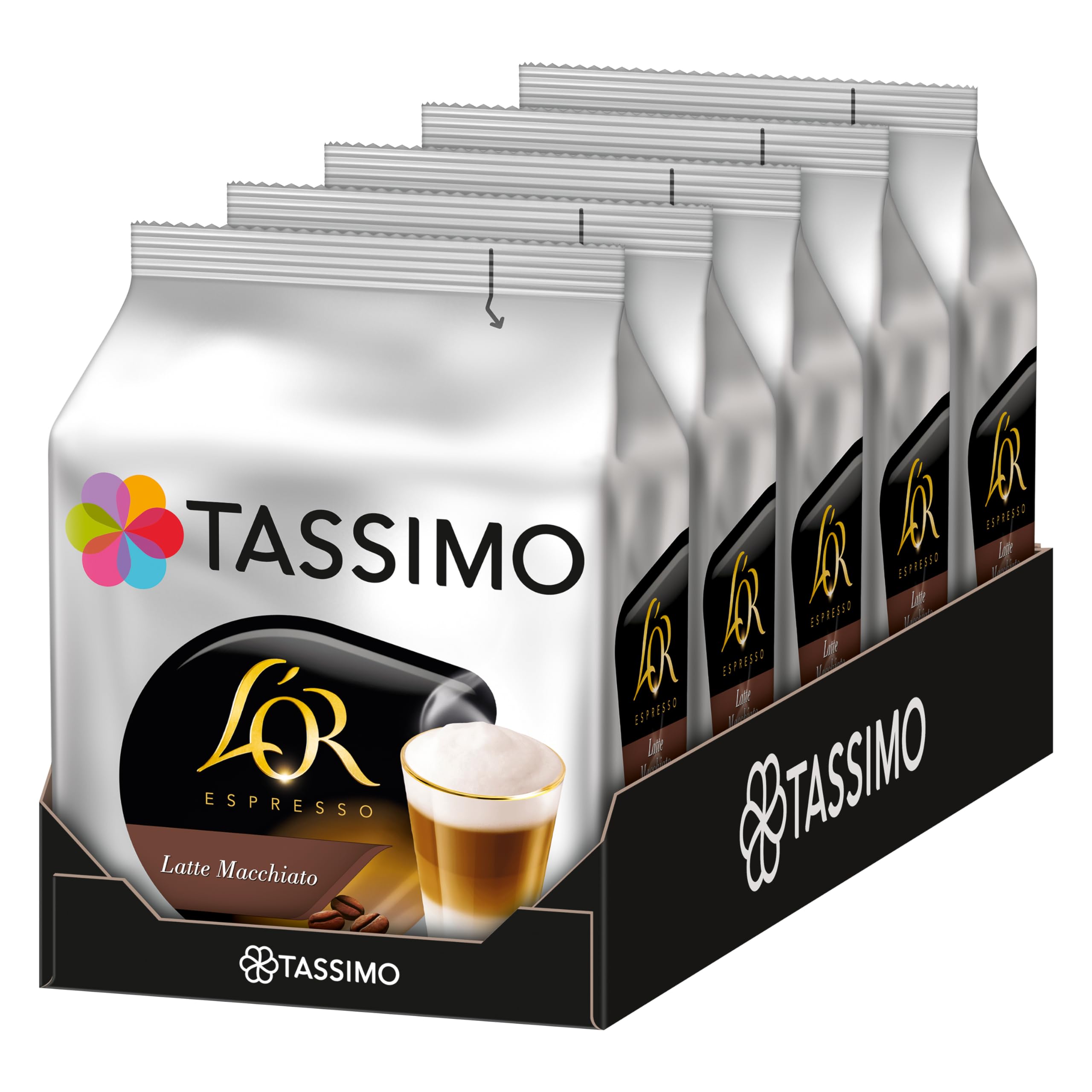 Tassimo Kapseln L'OR Latte Macchiato, 5 x 8 Pads, 40 Kaffeekapseln