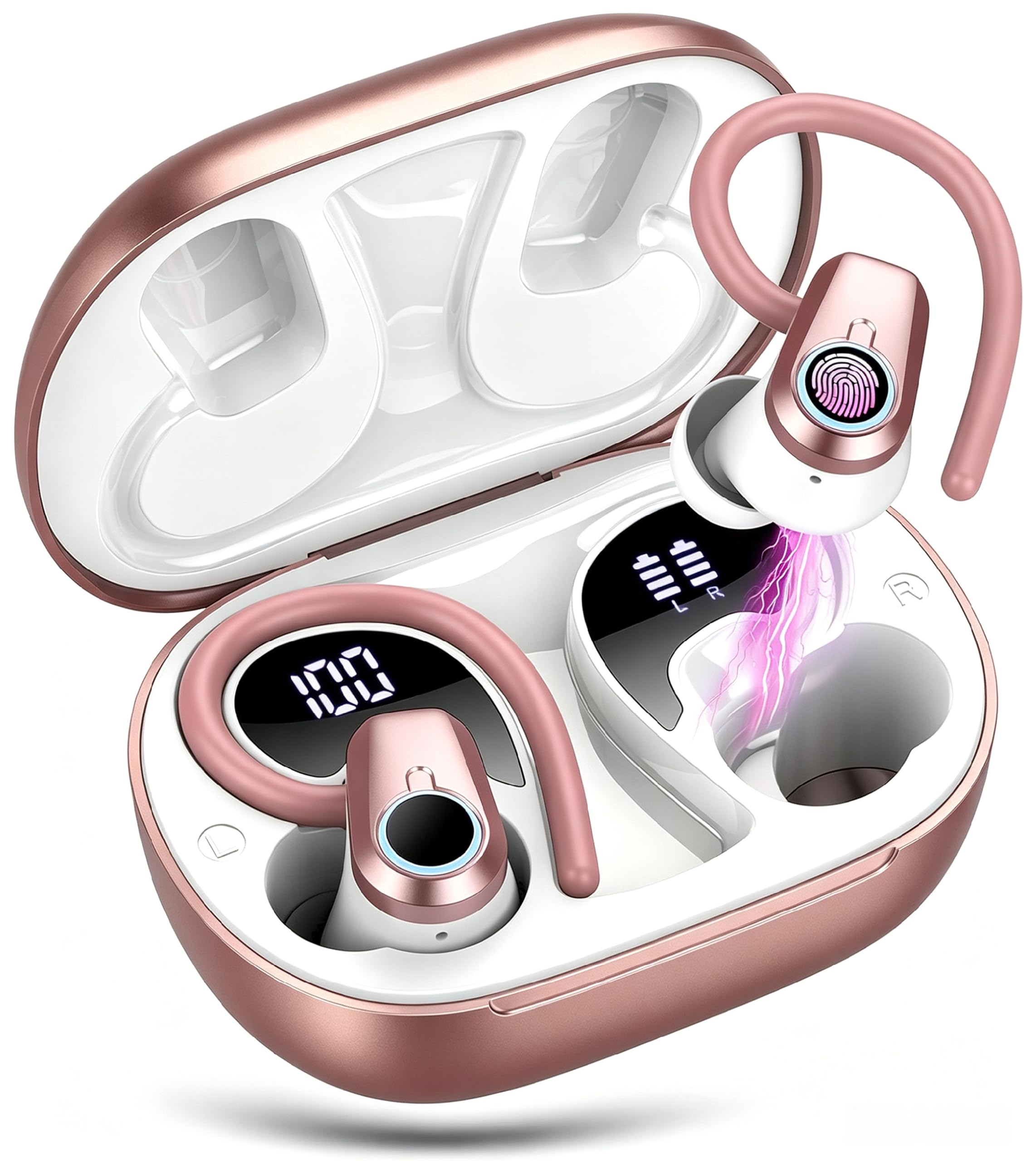 Poounur Bluetooth Kopfhörer Sport, 2026 Kopfhörer Kabellos Bluetooth 5.3