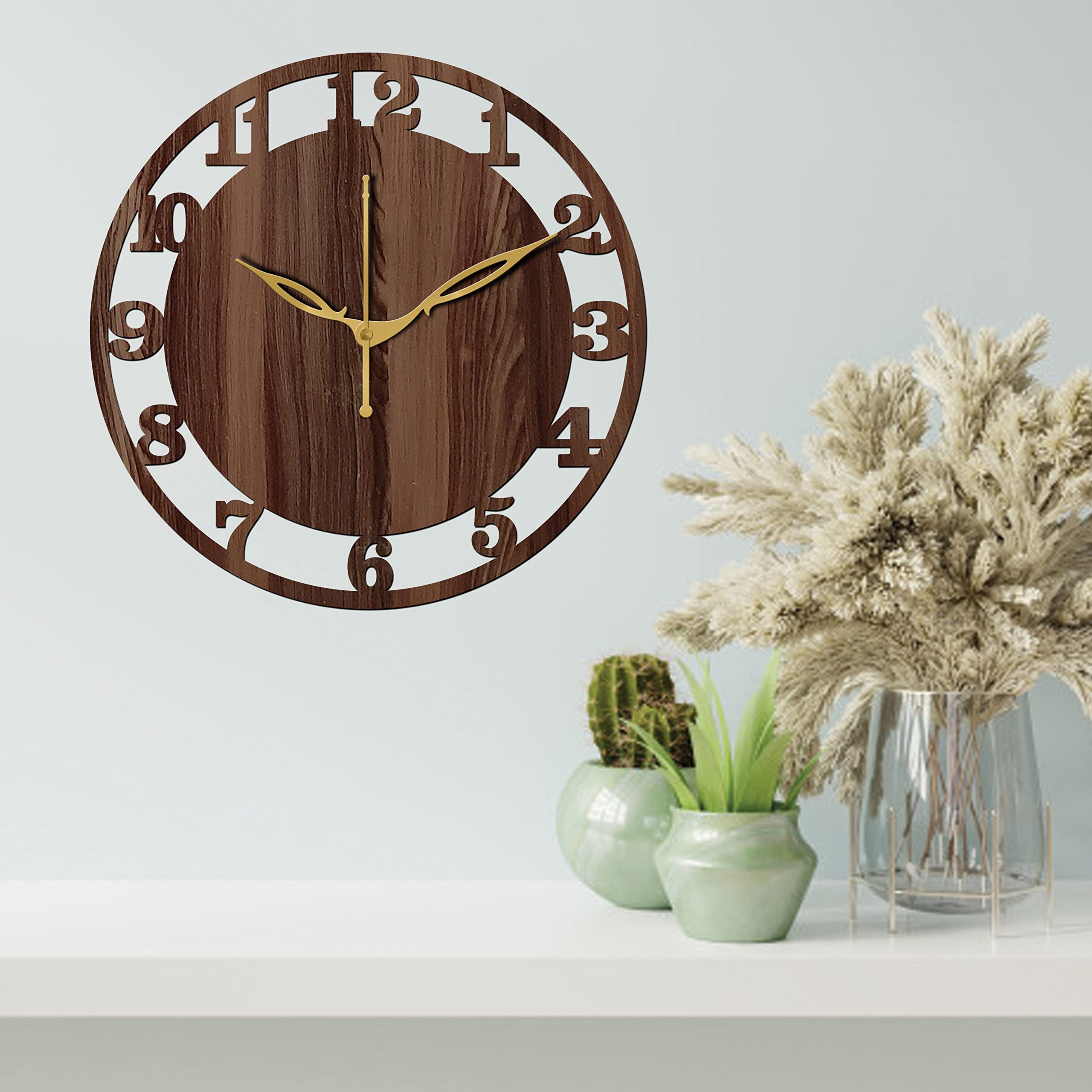 Freny Exim 10" Inch Wooden Analog Wall Clock (Wenge, Small Size, 25Cm X 25Cm)-028 3