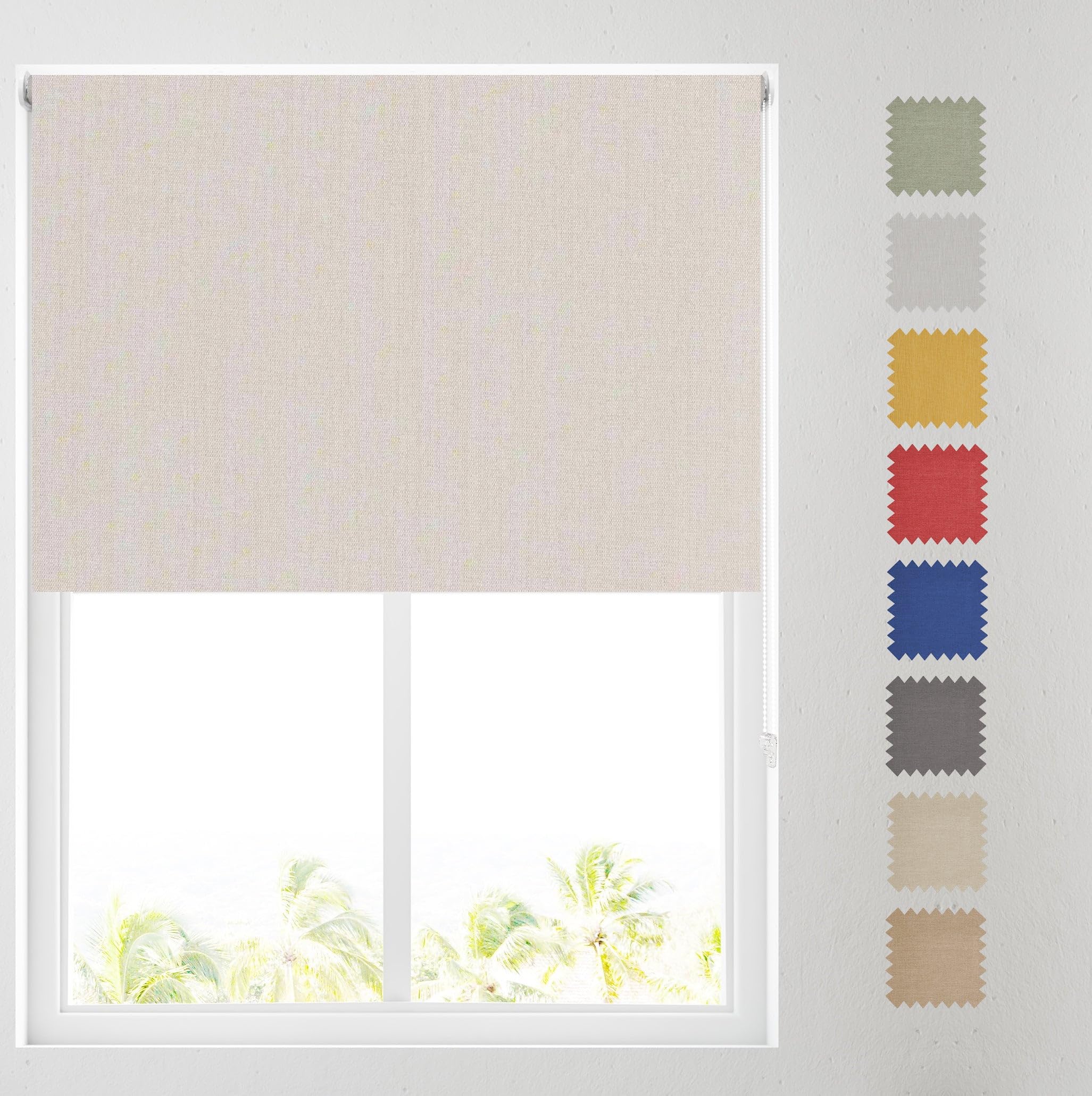 Barnes Blinds And Interiors Ivory Barnes Blinds - Paris Textured Blackout Roller Blinds For Windows, Custom Cut To Size - Durable Fittings, Easy Fit ( 61Cm)