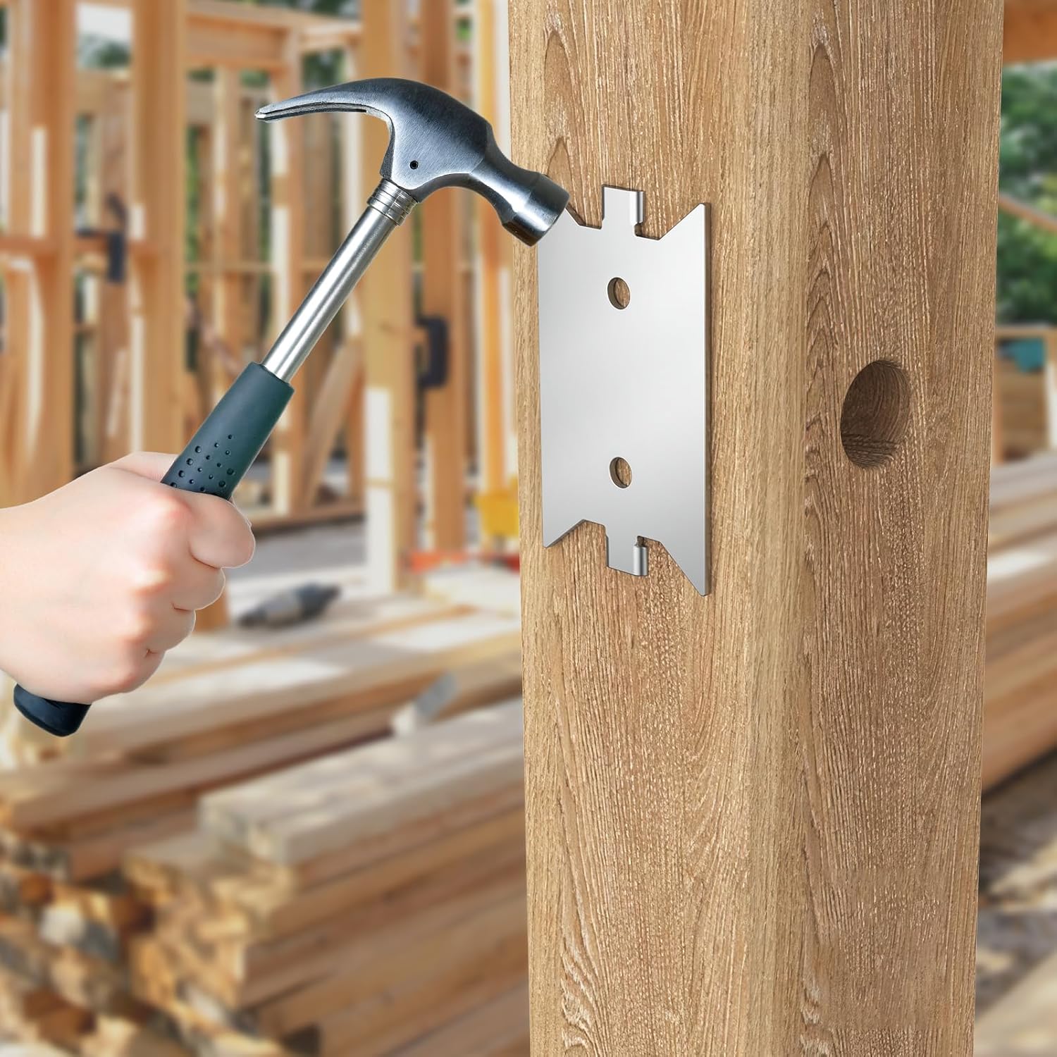 200 Pcs Nail Plates, 1.5 x 2.5 Inch Nail Plates for Wood Studs, Nail Plates Electrical for Protection Plumbing Wiring