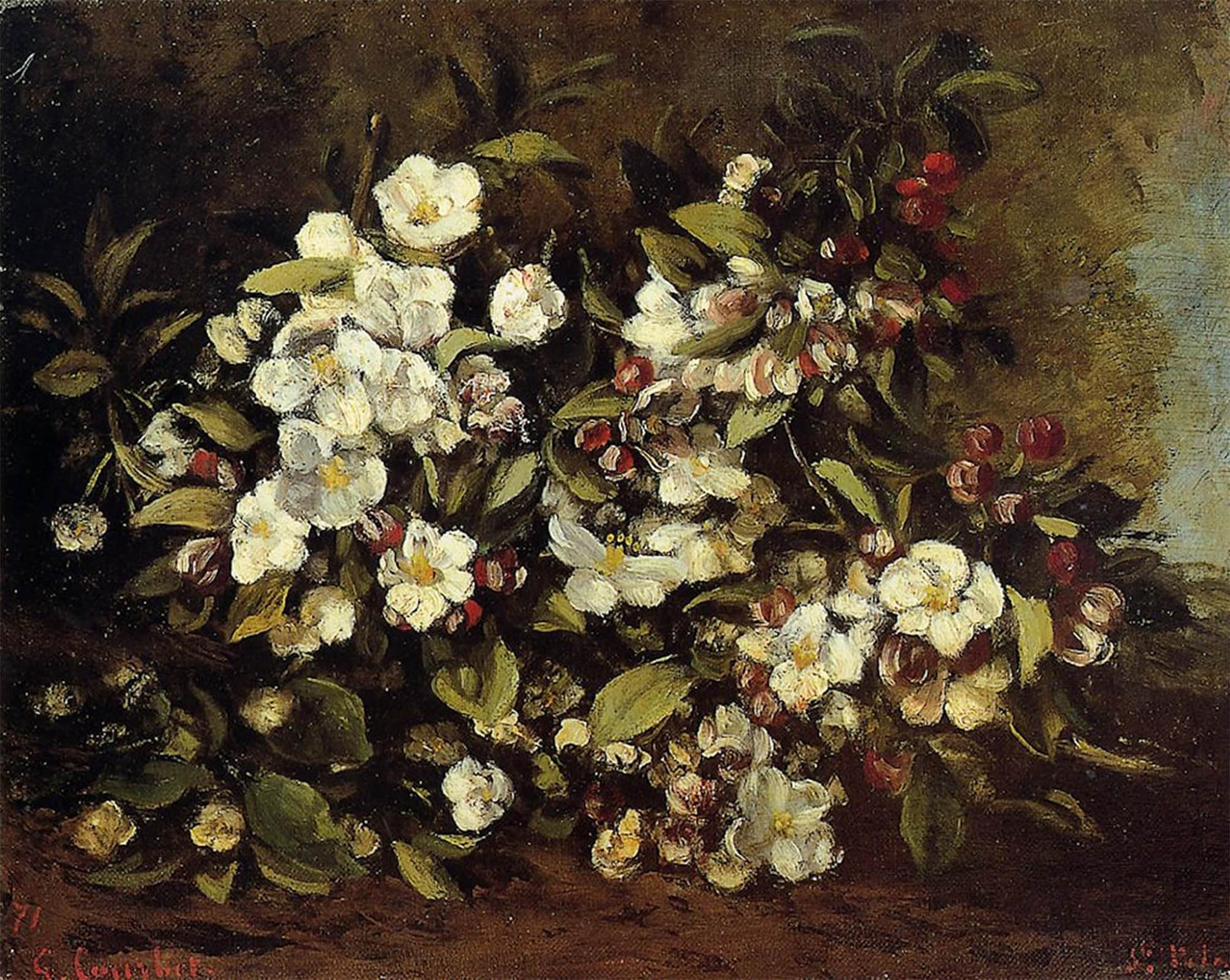 ARTXLXXBN Famous Art Print Poster Vintage Wall Art Flowering Tree Branch by Gustave Courbet Canvas Art Poster for Home Decor 60x90cm