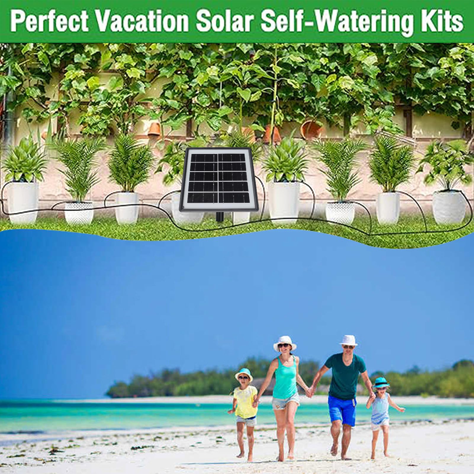 GOWENIC Drip Irrigation System Solar Powered, Irrigation System for Garden Accurate timed Watering Mode, Solar Drip Irrigation System Sturdy and Easy to get Water for Potted Plants, GOWENICbyk4q96shv