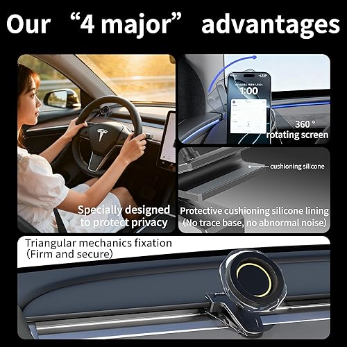 Miniatura 2 de Soporte magnético para teléfono celular de automóvil, soporte de teléfono celular con ventilación de aire solo para Tesla Model YModel 3 Highland