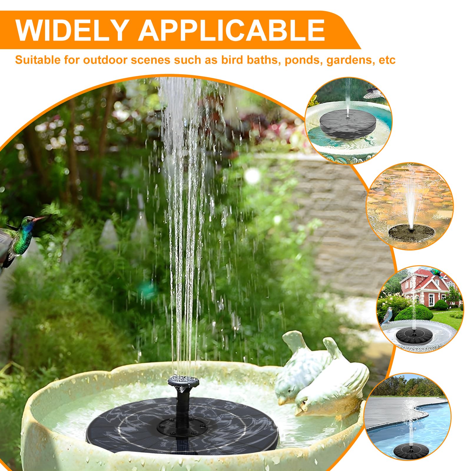 Pompa Solare per Fontana da Bagno per Uccelli con Luci a LED Galleggiante Sull'acqua per Piscina con Laghetto da Giardino Pompa Solare per Fontana da Bagno per Uccelli con Luci a LED Galleggiante Sull'acqua per Piscina con Laghetto da Giardino