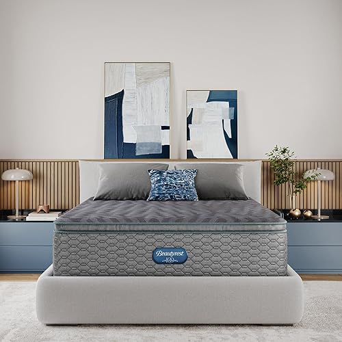 Beautyrest Days End Plush Pillow Top 14.75" Mattress - Queen - Cooling Tech, Supportive Durable Pocketed Coils, Pressure Relief, Motion Separation; 100 Night Sleep Trial and 10 Year Warranty
