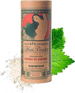Dry Shampoo Powder - Non-aerosol, Natural Dry Shampoo for Dark, Blonde or Oily Hair, Organic Body Powder, Paraben & Talc free No White Cast Synthetic Fragrance, Patchouli and Amber - 4oz