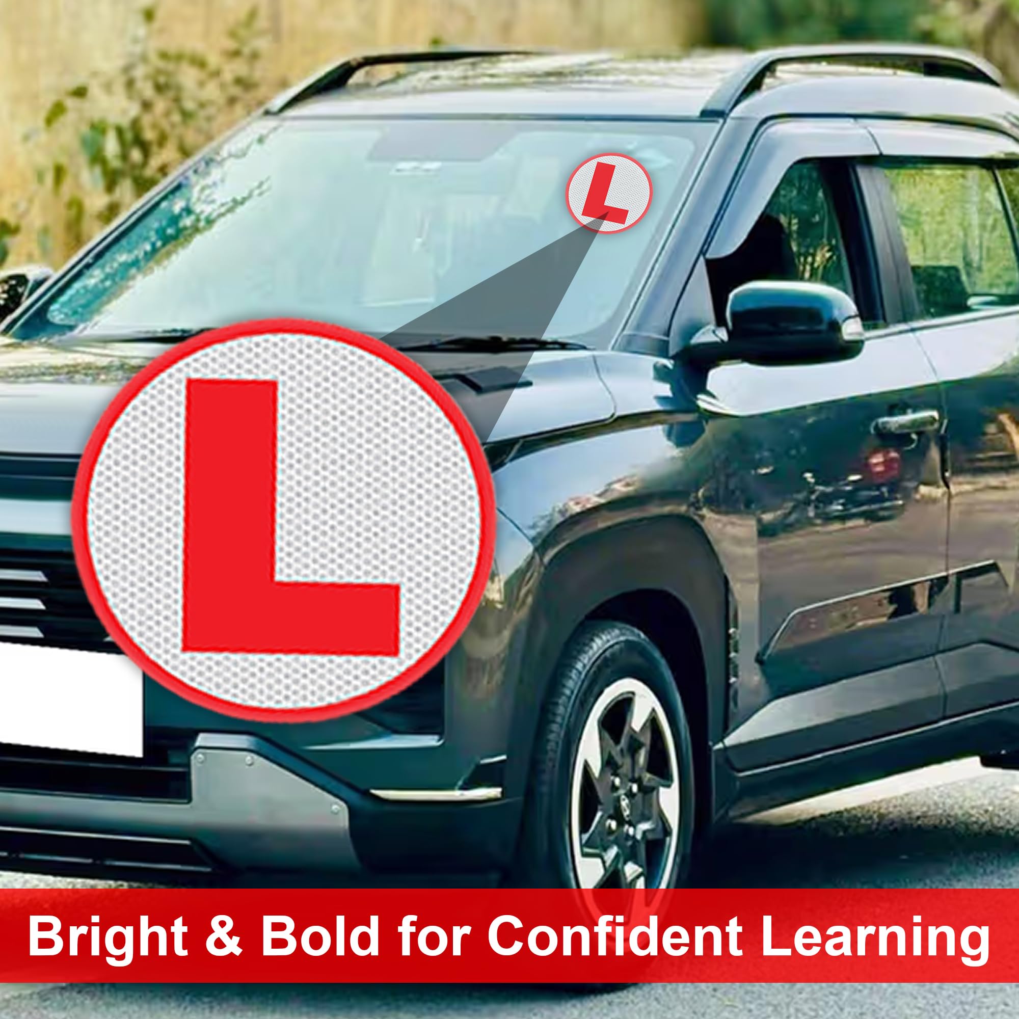 GLUN® Reflective L Sticker for Learning Drivers | Waterproof Car Board Sticker | Easily Removable, 15cm x 15cm, 2 Piece — Amazon image 8