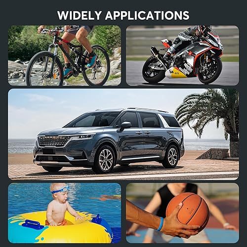 Miniatura 3 de Inflador de neumáticos Compresor de aire portátil (negro brillante)