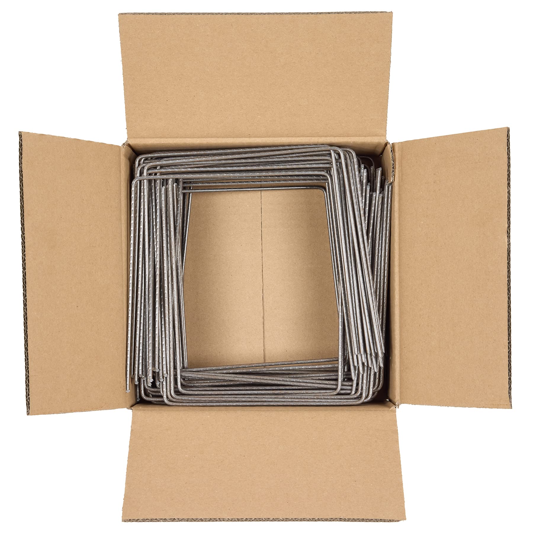 La Cordeline lot 50 Agrafes Fixation pour Toile Paillage Acier Brut 20 x 20 x 20 cm, Gris Métallique