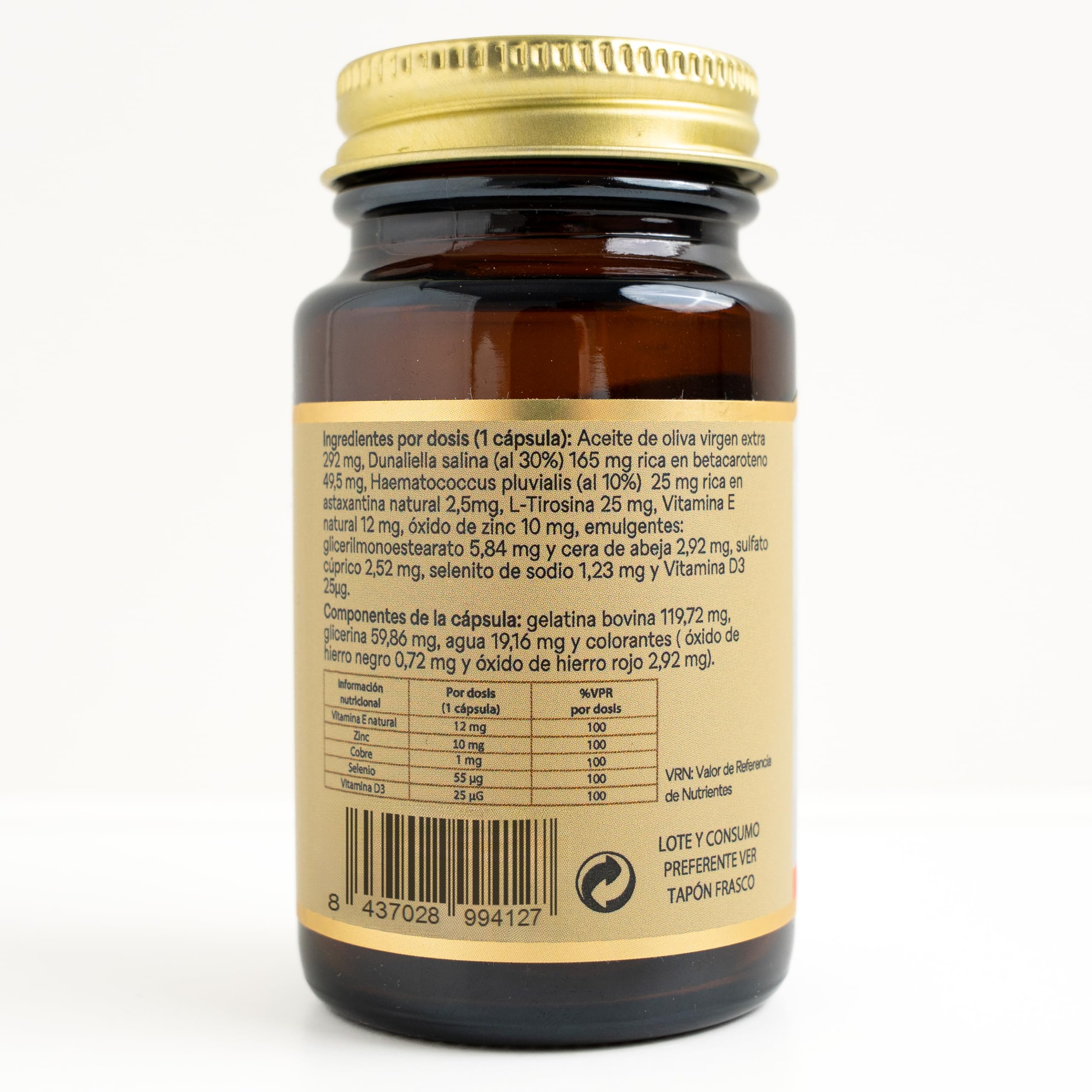 CAROSOL2 –Complemento Alimenticio para combatir la Alergia al Sol en Pieles tipo I y II (mejora la Protección Solar desde el Interior y Estimula la generación de Melanina) (30 Cápsulas).