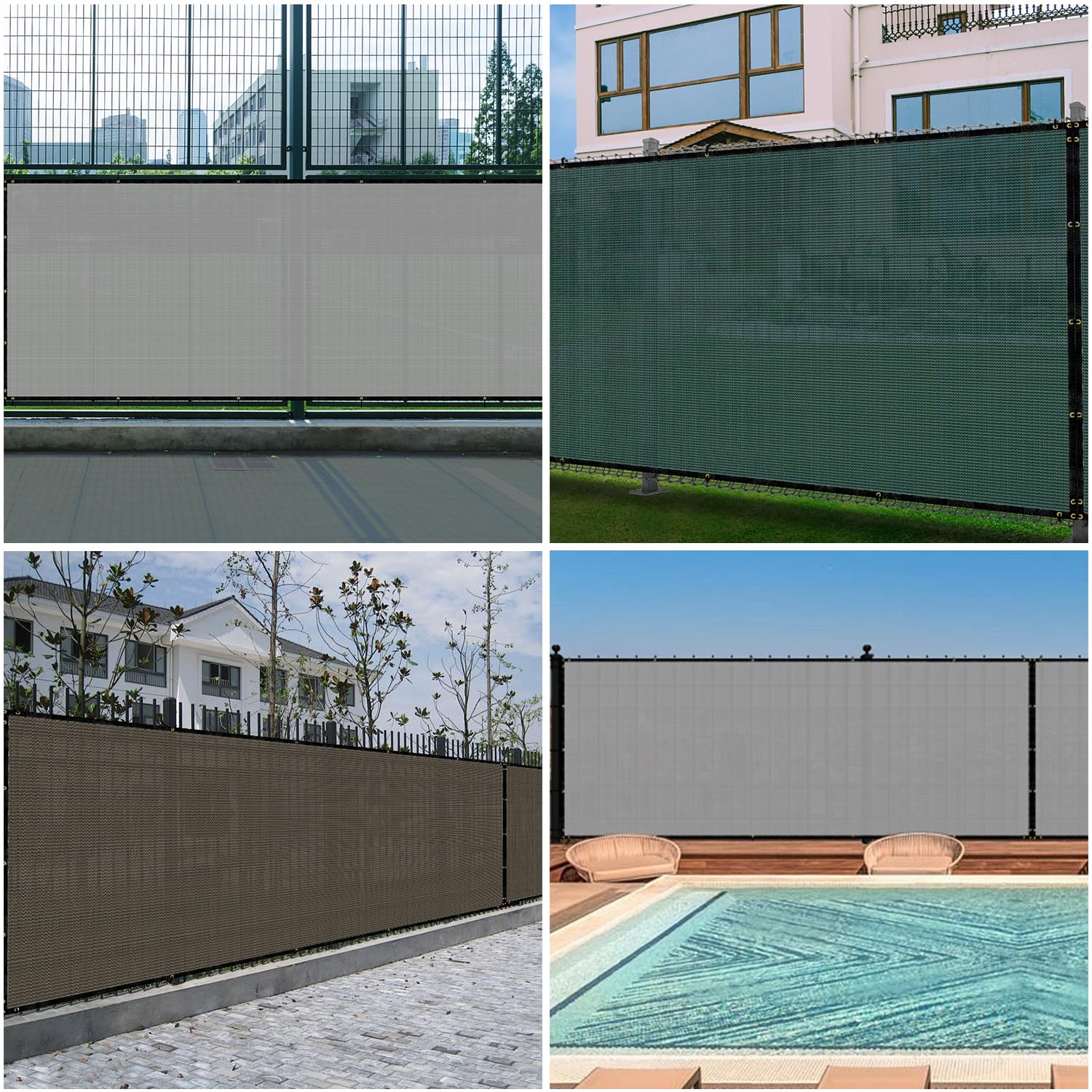 Windscreen4less - Pantalla De Valla De Privacidad De 6'x50', Malla Resistente Para Sombreado, Cubierta De Tela Para Jardín, Pared, Patio, Piscina Y Cubierta Al Aire Libre, Color Negro