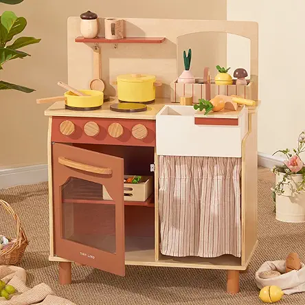 Tiny Land Play Kitchen Set, Toddler Kitchen with...