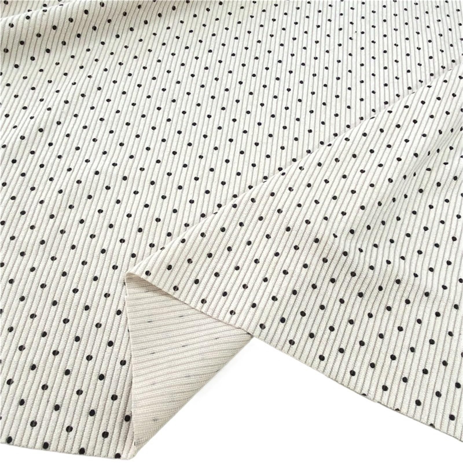 Polka Dots Fabric Polka Dot Offset Printing Pit Strip Clothing Fabric Corduroy Cloth(Color1,Length 1.5 Meters)