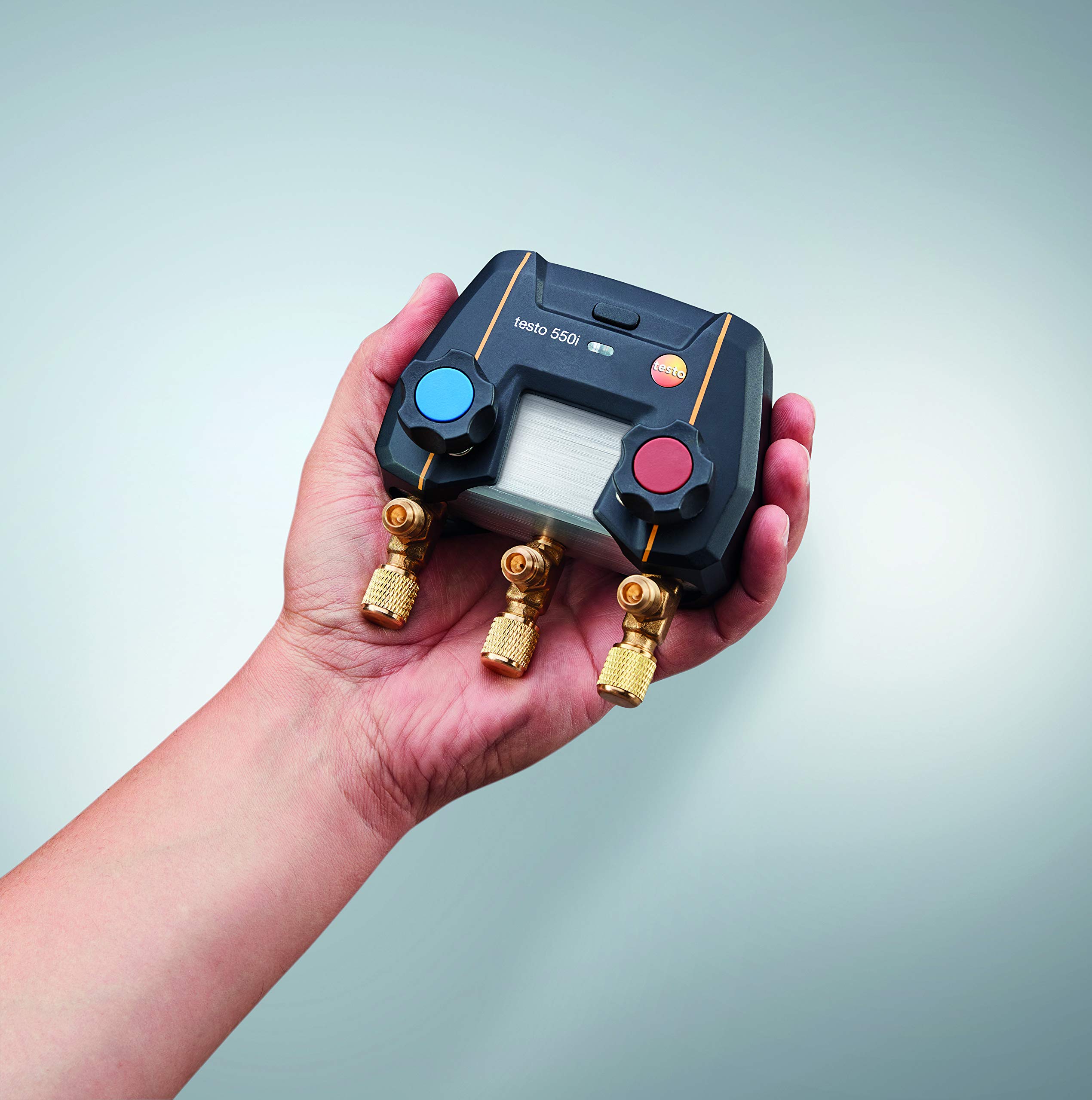 Testo 550i Kit I Colector digital operado por aplicación, 2 termohigrómetros 605i y 2 x 115i Termómetro de abrazadera de tubo para aire acondicionado, sistemas de refrigeración y bombas de calor - con
