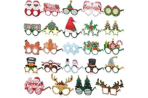 48 Pairs Bulk Paper Christmas Glasses for Holiday Festivities and Photo Opportunities