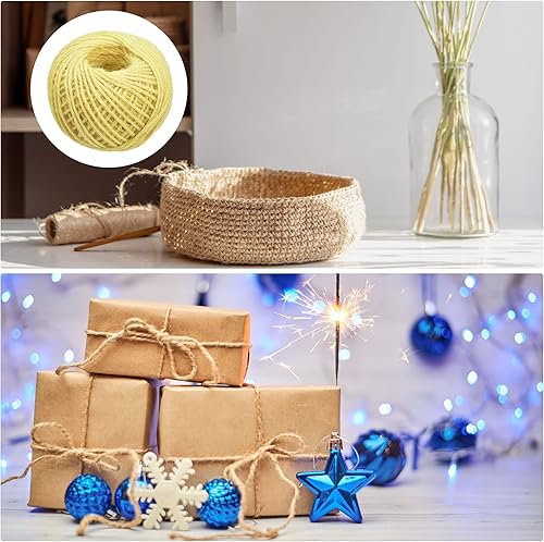 Miniatura 7 de MECCANIXITY Cuerda de yute de 164 pies de 0.079 in, cuerda de yute, cuerda de yute natural, color rosa, para manualidades, jardinería, agrupación,