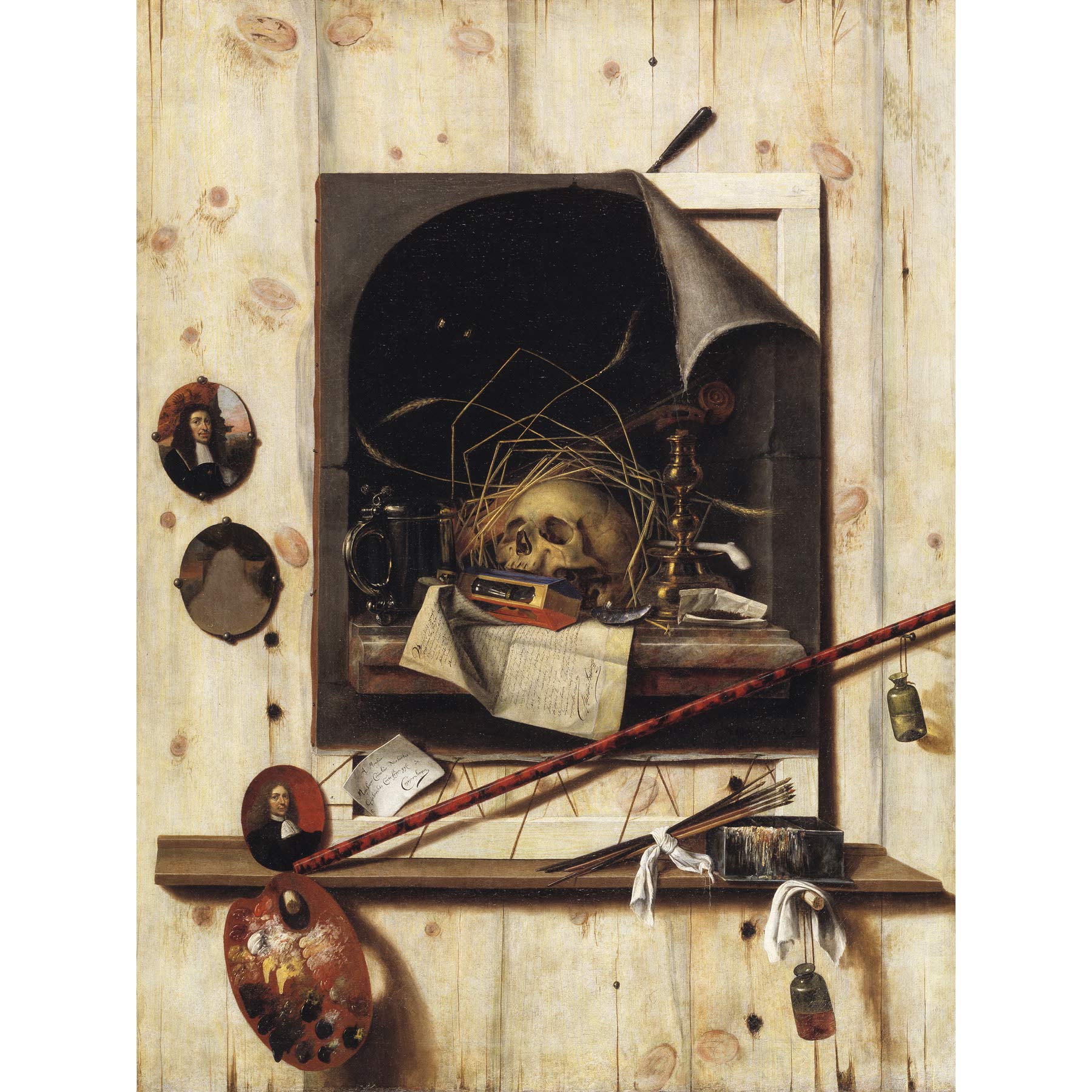 Gysbrechts Studio Wall Vanitas Still Life Trompe L'oeil Painting Large Wall Art Poster Print Thick Paper 18X24 Inch