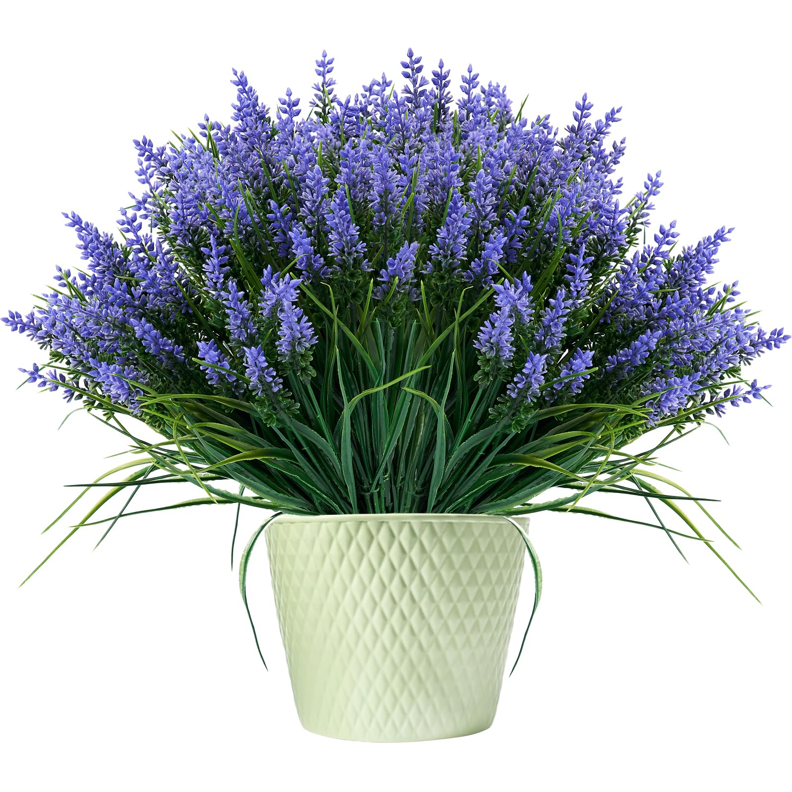 Fegat 12 Bundles Artificial Lavender Flowers Outdoor, UV Resistant Faux Plants for Garden Planters, Window Boxes & Patio, Weatherproof Purple Fake Flowers for Home, Balcony & Outdoor Decor