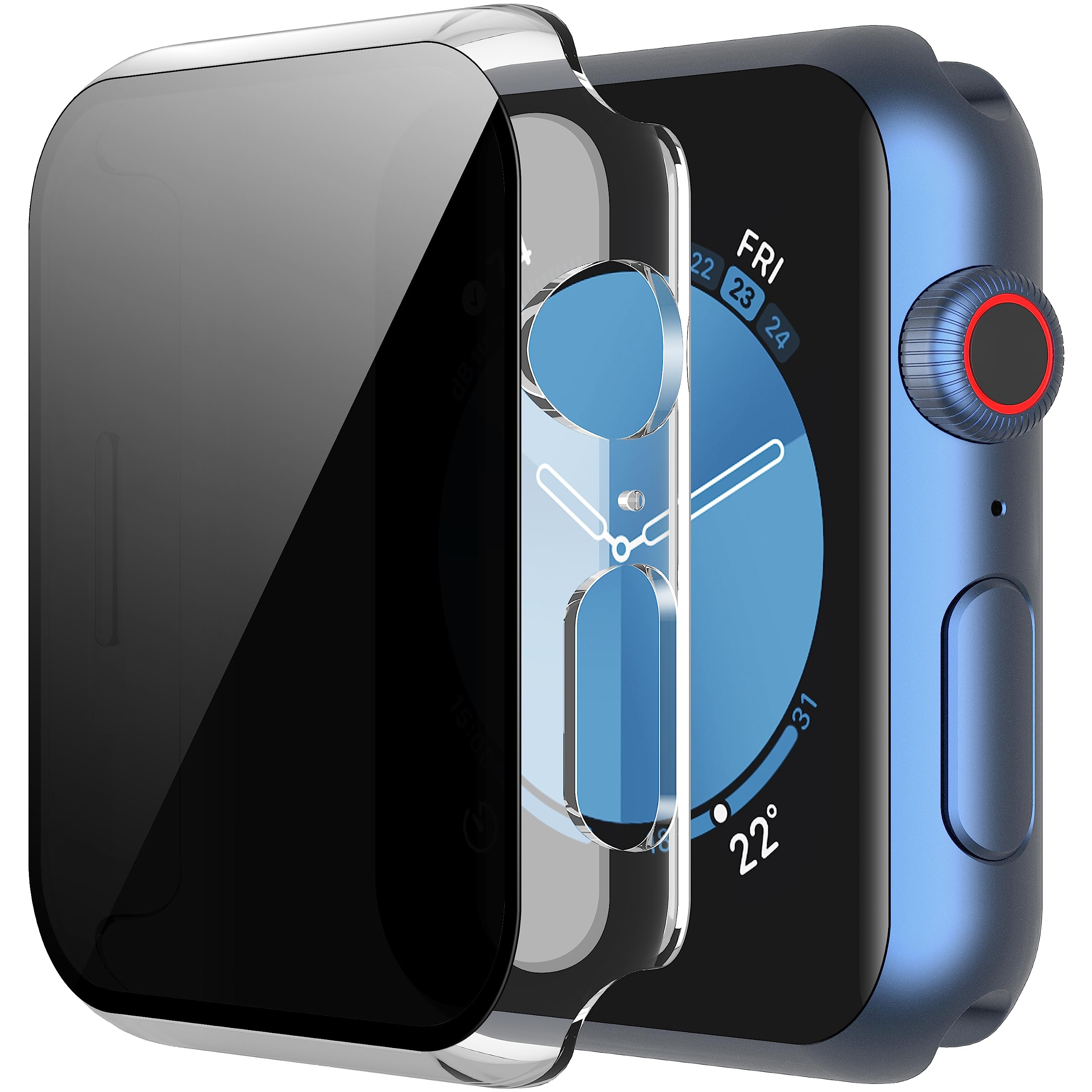 Misxi 2 Pack All-around Protective Privacy PC HD Case for Apple Watch SE 3 (2025) SE 2 SE Series 6 Series 5 Series 4 40mm, Shockproof Thin Cover with
