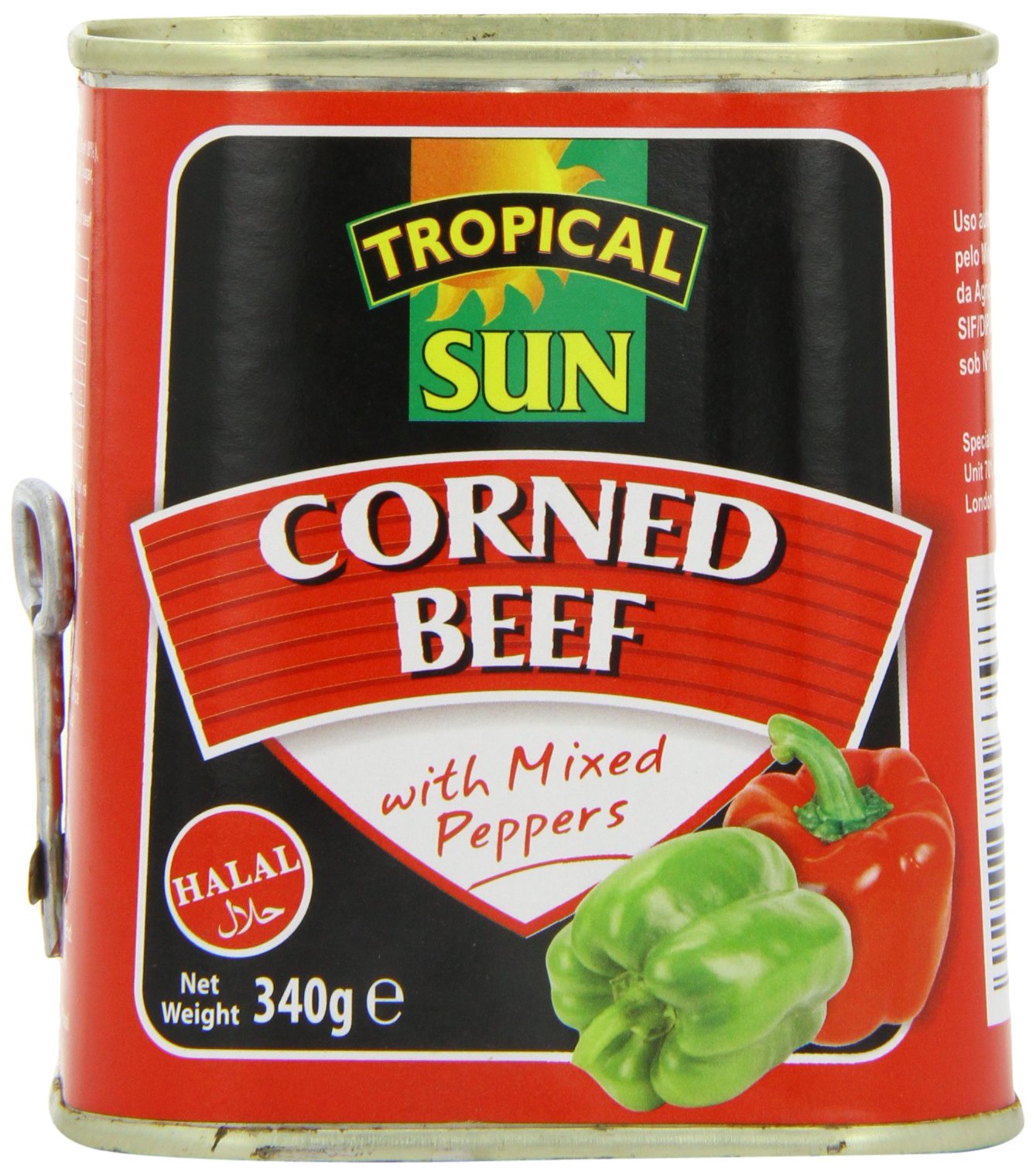 Tropical Sun Corned Beef Pepper Halal 340 g (Pack of 12)