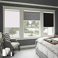 Vista 10 de Persianas motorizadas con control remoto, persianas enrollables inteligentes sin taladro y opacas, persianas automáticas para ventanas, blancas, 23