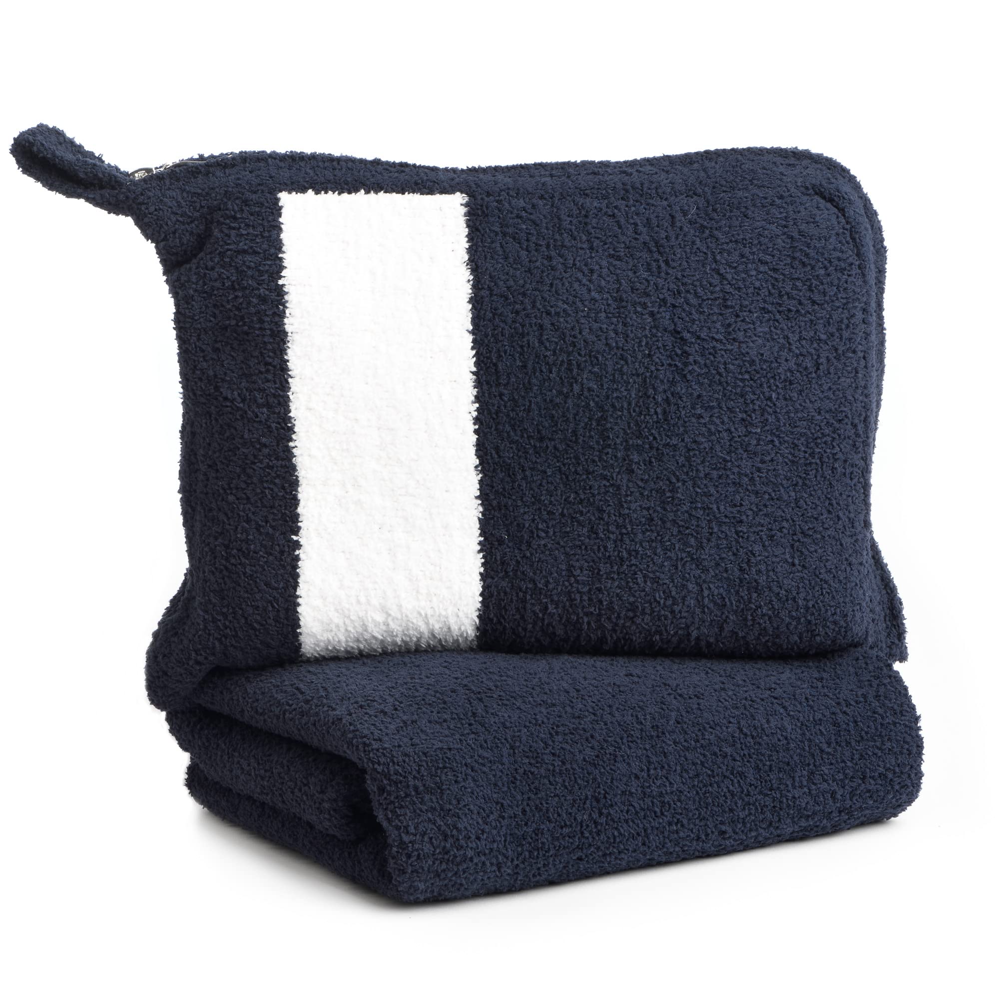 Amazon.com: KASHWÉRE Stripe Travel Blanket in Zipper Pouch, Use as 