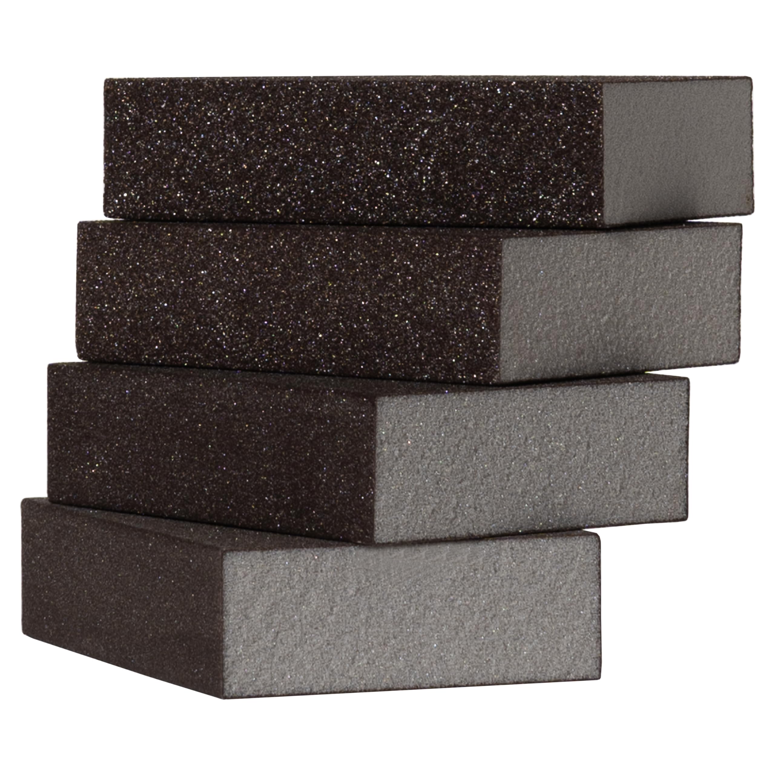 Furniture Clinic Sanding Block - Pack of 4 Wet & Dry Sanding Sponges (Coarse 60 / Medium 80 / Fine 120 / Superfine 220) - Abrasive Grit Sandpaper Blocks for Wood, Walls & Ceilings