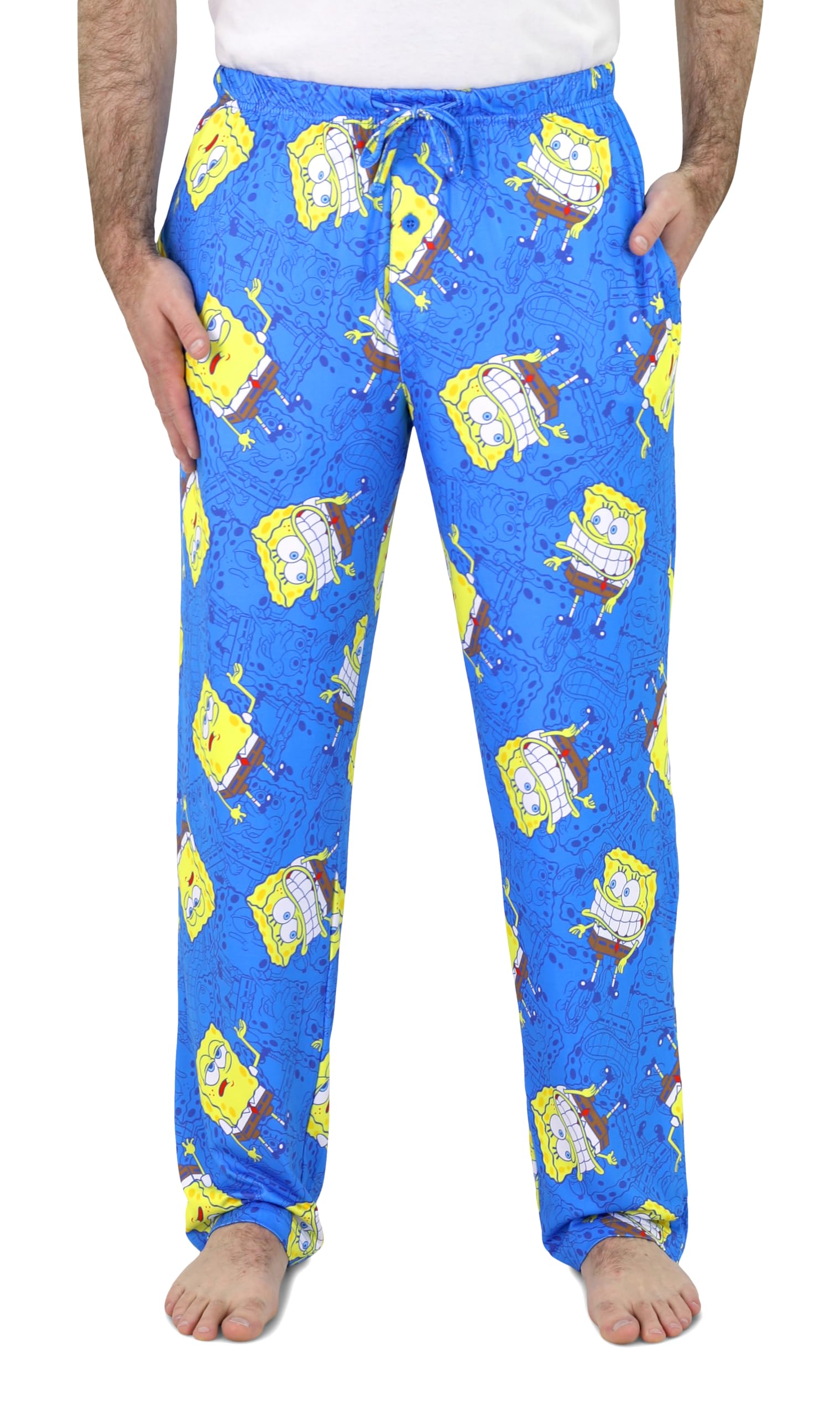 Nickelodeon SpongeBob Mens Pajama Pants - Performance Stretch SpongeBob Pajamas for Adults, S-M-L-XL