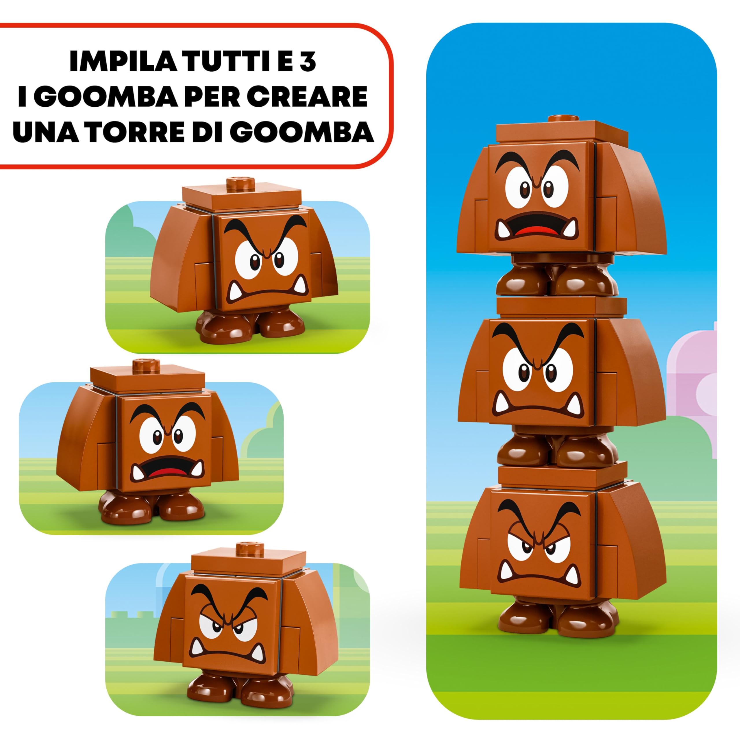 LEGO Super Mario Parco Giochi dei Goomba, Set Nintendo da Collezione per Bambini, Bambine e Fan da 7 Anni in su con 3 Personaggi, Albero e Altalena Giocattolo da Costruire, Idea Regalo 71433