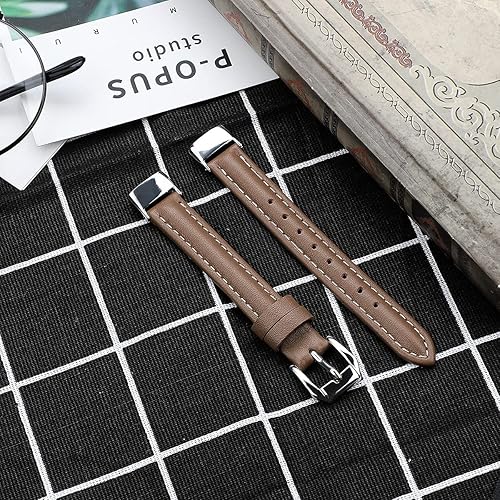 Miniatura 7 de Correas de cuero genuino compatibles con Fitbit Luxe Strap ajustable de cuero deportivo de repuesto para reloj de lujo para mujeres y hombres