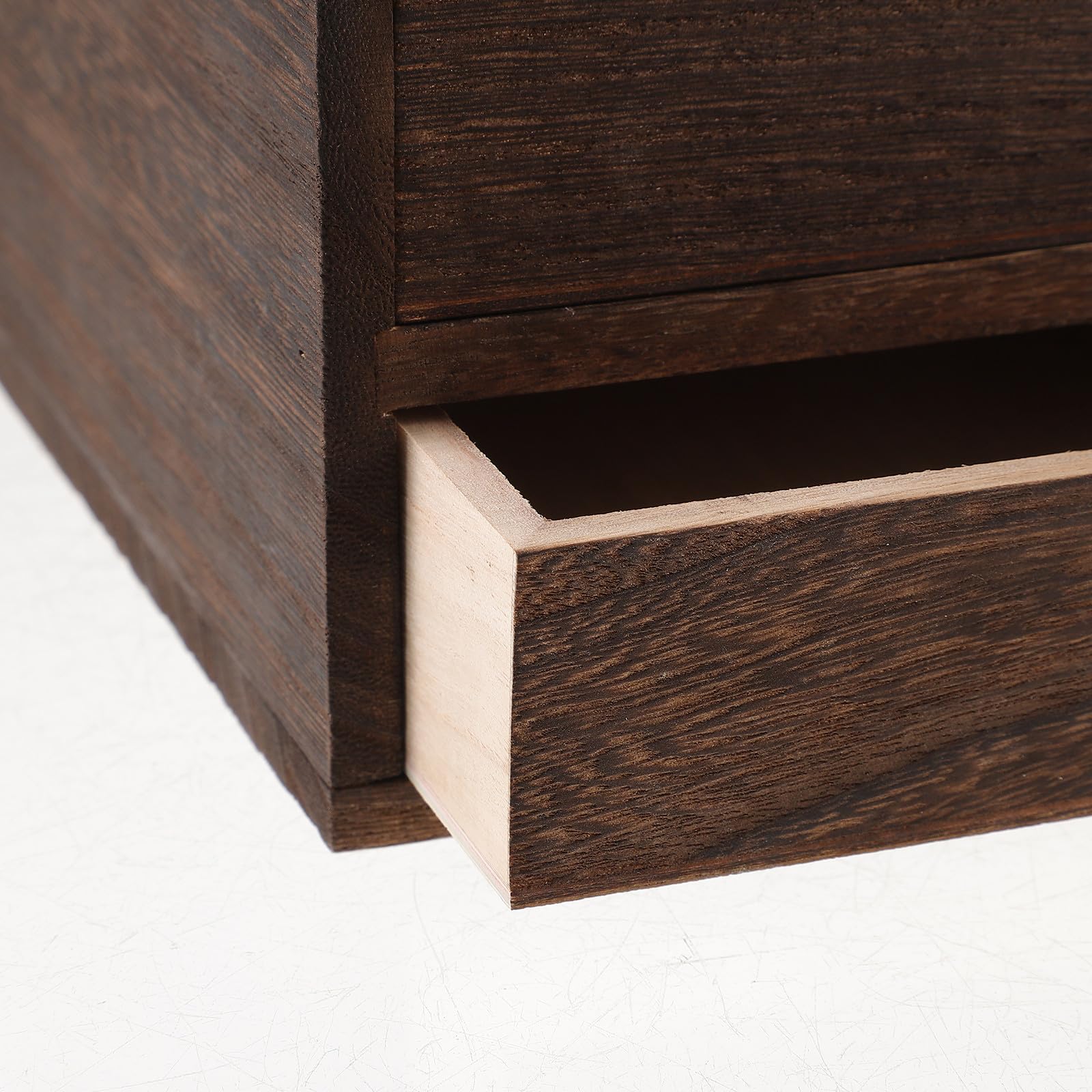 jojofuny Schreibtisch Organizer Holz mit Schublade 3 Stöckige Aufbewahrungsbox 23X23X17cm Vintage Kommode für Büro und Wohnzimmer Praktische Lösung für Schmuck und Geschenkaufbewahrung
