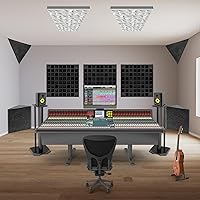 Vista 5 de 4pcs EVA Acoustic Diffusers 12"x12"x2" (Total 24"x24"x2"), Waffle Style Sound Diffuser Panels for Home Studio and Wall Art, QRD Room Acoustic Negro