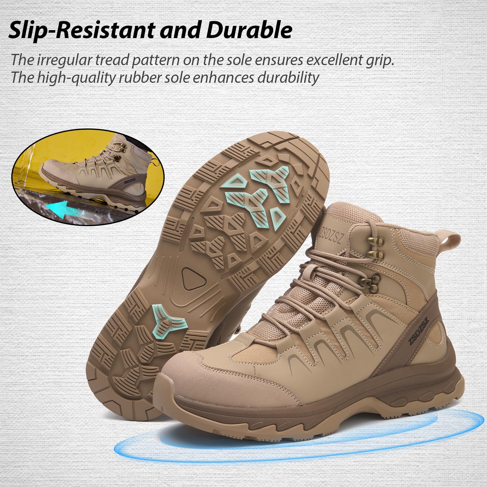 Zapatos de seguridad para hombre y mujer, botas de trabajo ligeras con