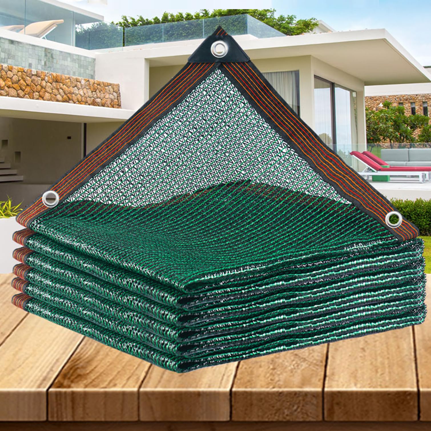 Red de Sombra Exterior con Ojales,Mallas de Sombreo Verde Oscuro,Tasa Sombreado 55%,Impermeable y Transpirable,Paño Proteccion Solar para Jardines,Piscinas,Terrazas (500cm x 1000cm)