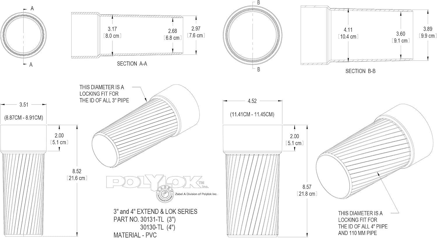Polylok 4" Extend & Lok™ for Effluent Filters