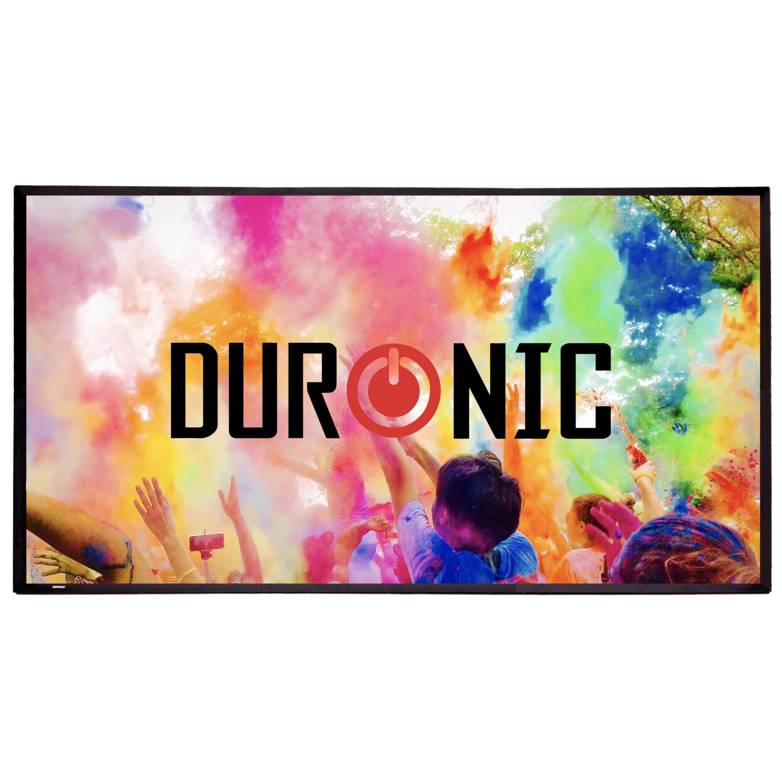 Duronic SFPS120 16:9 Pantalla de proyección de 120 Pulgadas Pantalla para proyector para el hogar 4K Full HD 3D Cine de Noche Oficinas Conferencia Aula Escuela Montaje en Pared o trípode Opcional