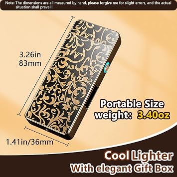 Big Flame Electric Lighter Plasma Lighters Cool Lighters with LED Battery Indicator, Windproof Arc Lighter, Butane for Man & Woman(Bloom)