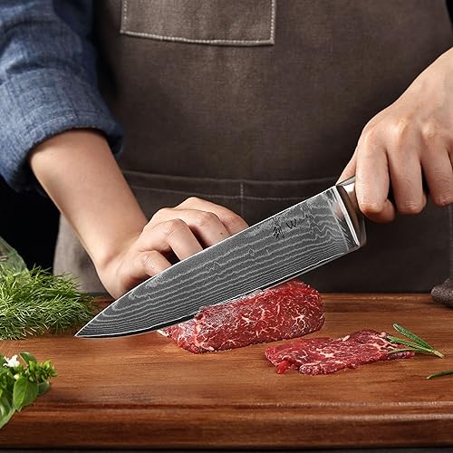 Miniatura 5 de Wakoli 1DM Che Damasco Cuchillo, Cuchillo de chef japonés Damasco acero
