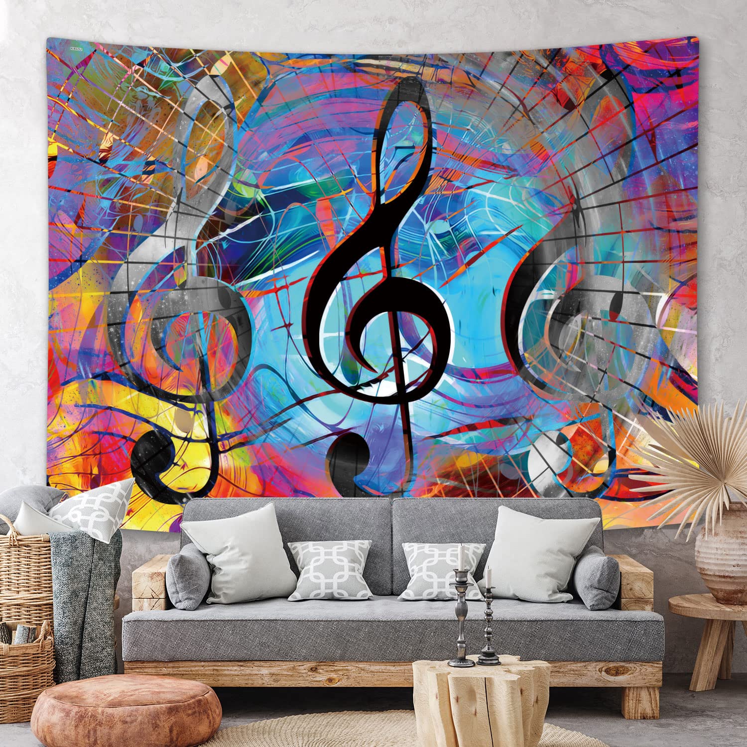 Amazon.com: Wathon Trippy Musical Note Wall Art for Bedroom