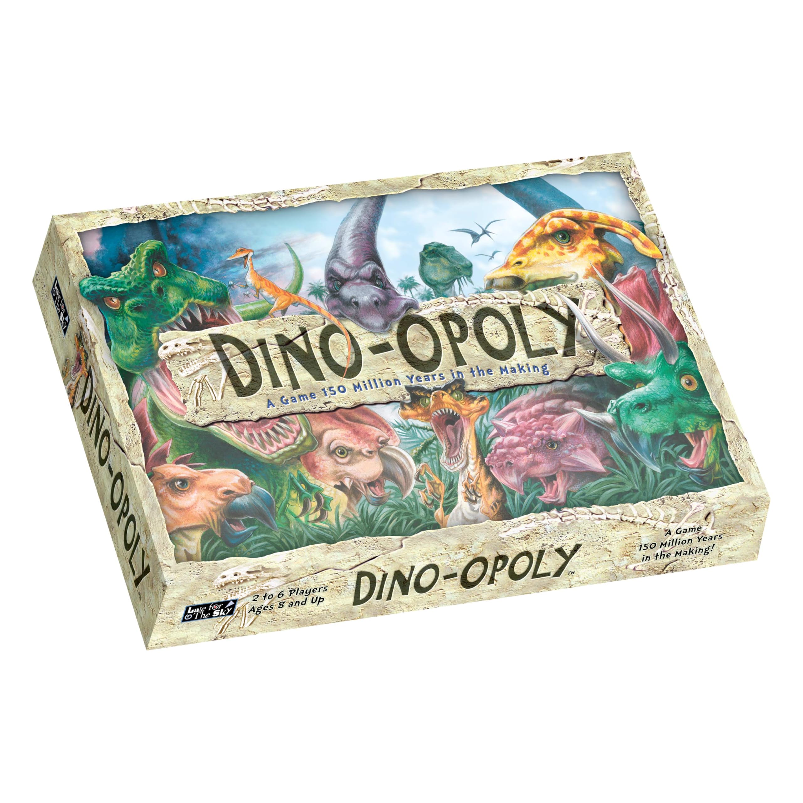 Late for the Sky Dino-Opoly Dinosaur Property Trading Board Game for Families & Kids, Ages 8+, 2-6 Players, Educational Strategy Fun, Great Gift for Game Night